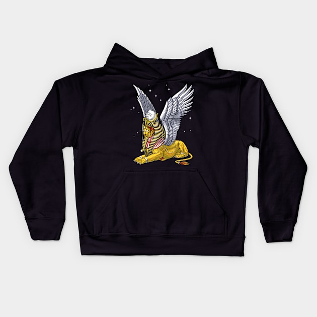 Ancient Egyptian Sphinx Kids Hoodie by underheaven